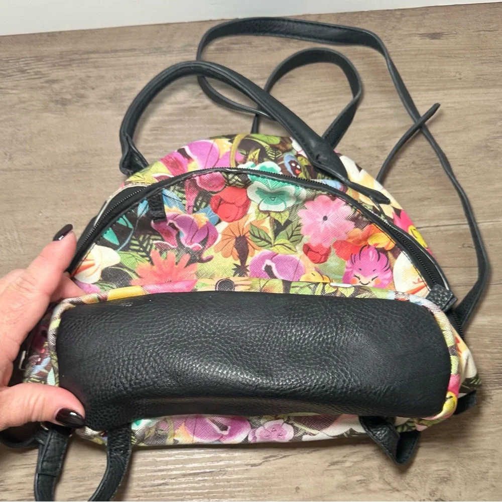 Disney Alice In Wonderland Mini Backpack Wild Flowers‎ Black Whimsical.